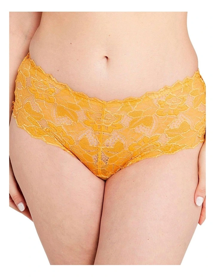 Arum Mid-Rise Lace Brief in Golden Apricot