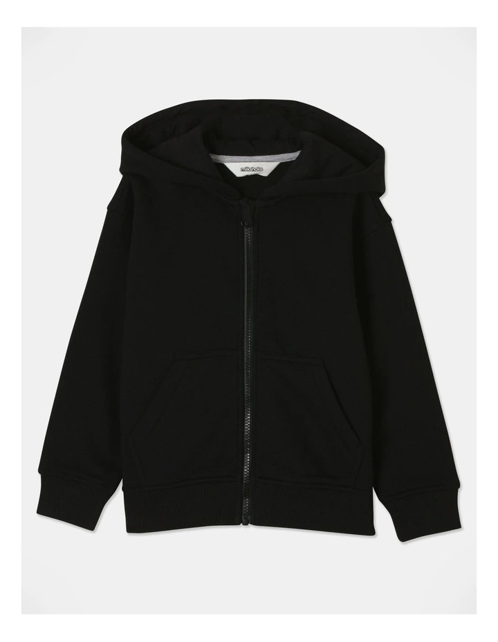 Essentials Zip Thru Hoodie in Black