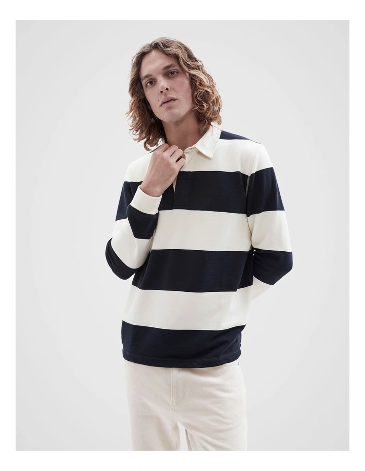 Rugby Polo T-shirt in Navy Multi