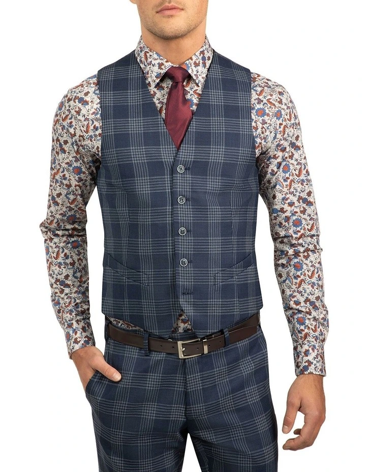 Dark Blue Slim Fit Boom Vest FGJ609