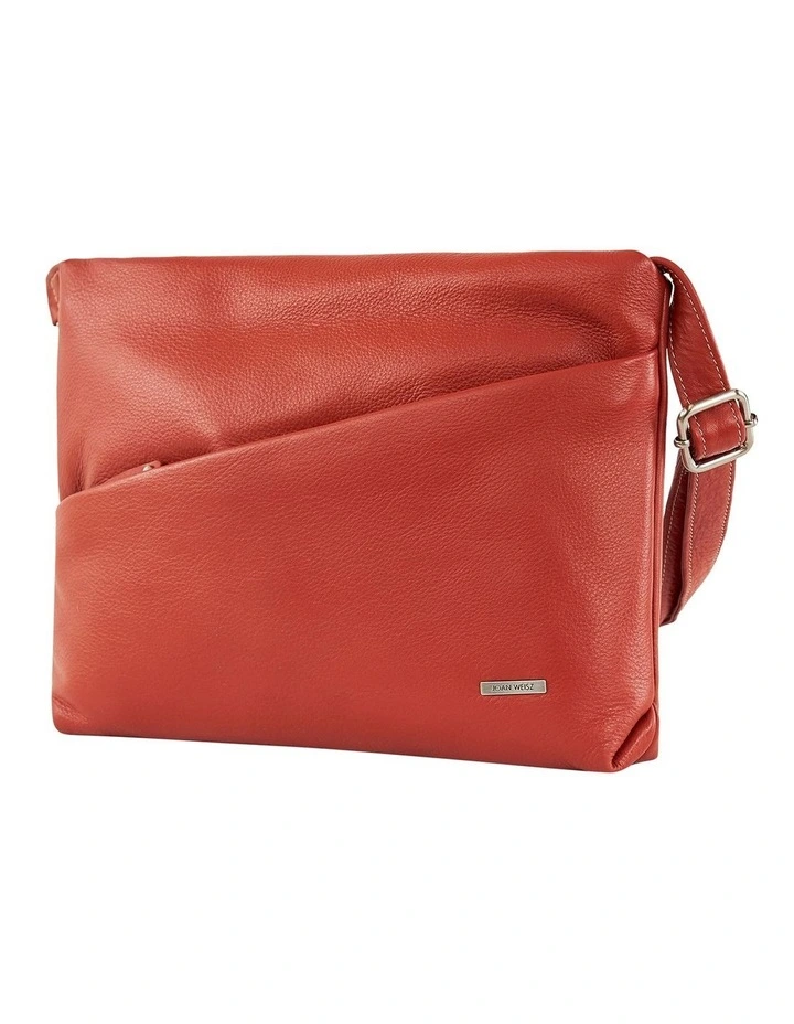 Drift Leather Crossbody Bag in Orange