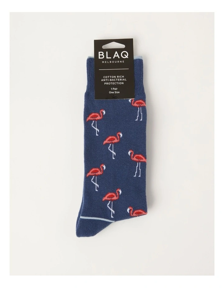 Flamingo Socks in Blue