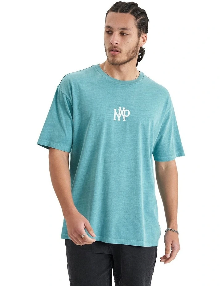 Academy Heavy Box Fit Tee in Pigment Teal