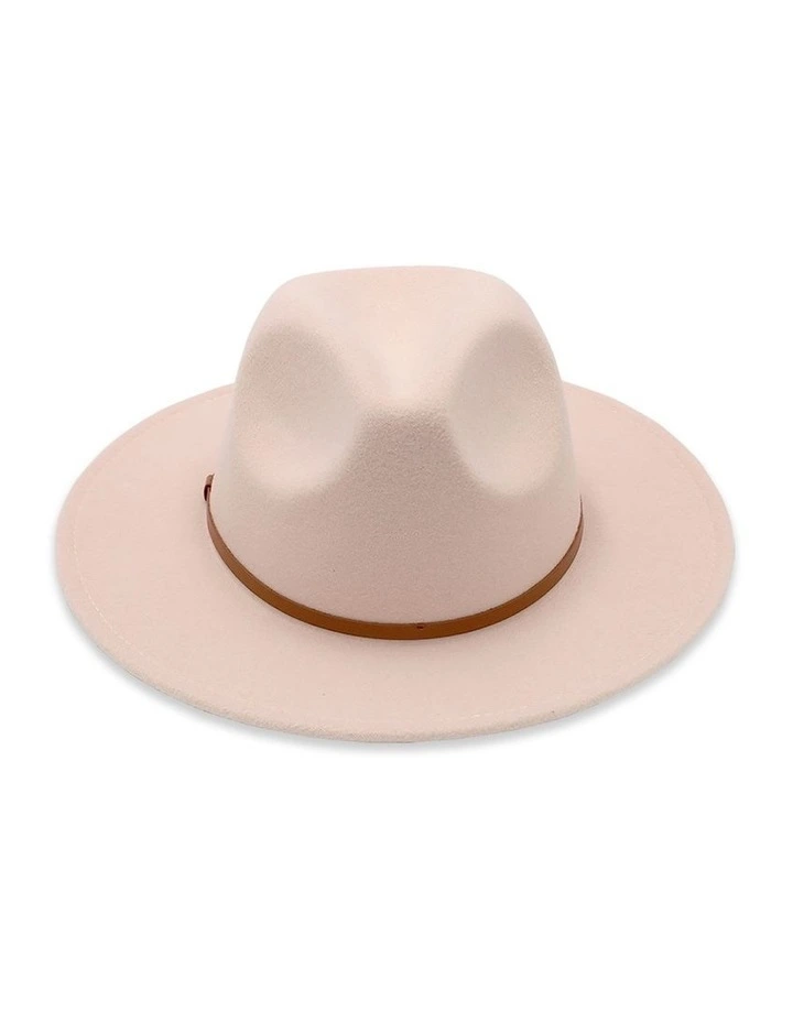 Hudson Polyester Felt Fedora in Beige