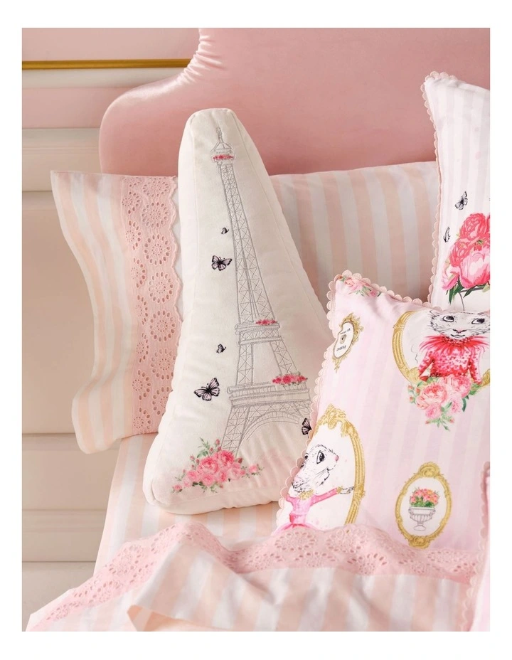 Eiffel Tower Shaped Cushion in White