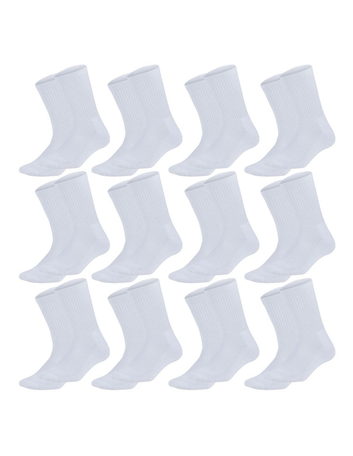 Bamboo Socks 12 Pairs (6-11 Years) in White