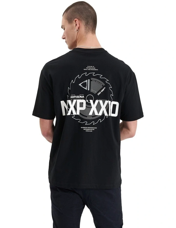 Superstructure Heavy Box Fit Tee in Jet Black