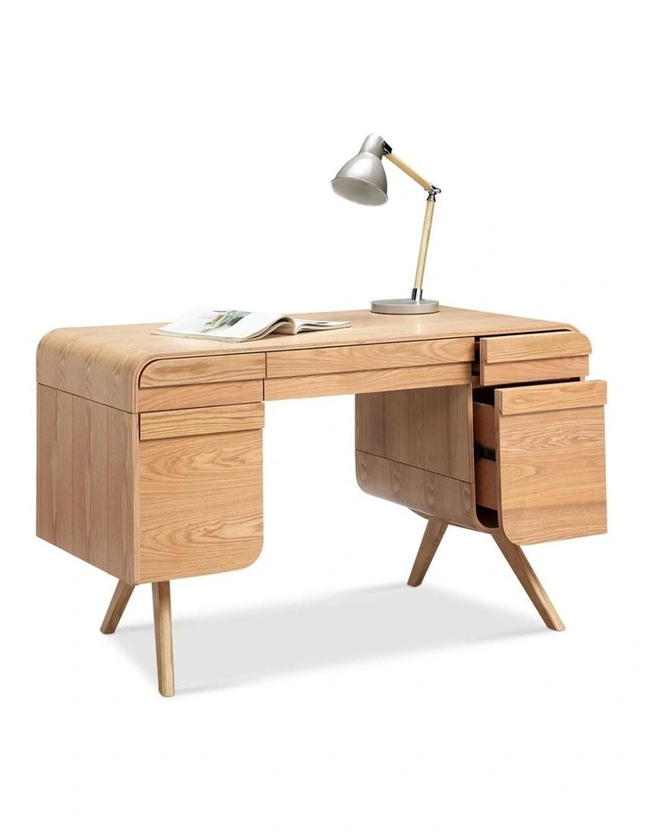 CELIO Study Desk with Storage 1.2M Natural