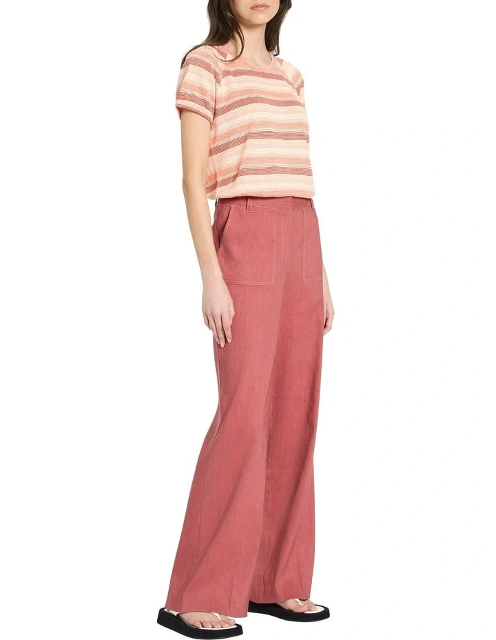 Eva Wide Leg Linen Pant in Canyon