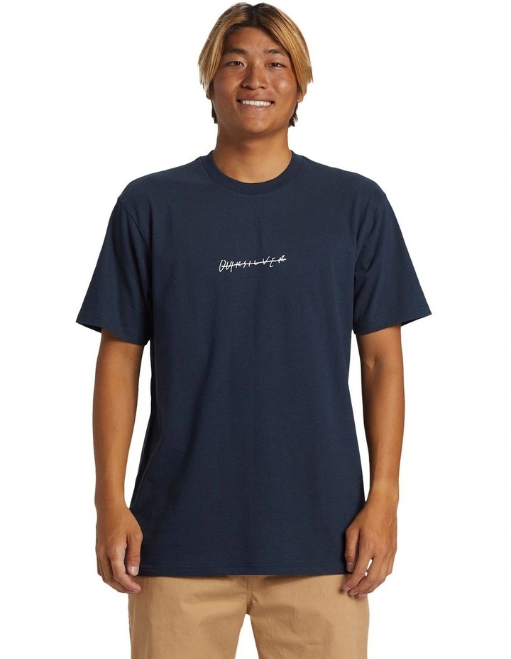 DNA Rushed Logo Organic Tee in Dark Navy