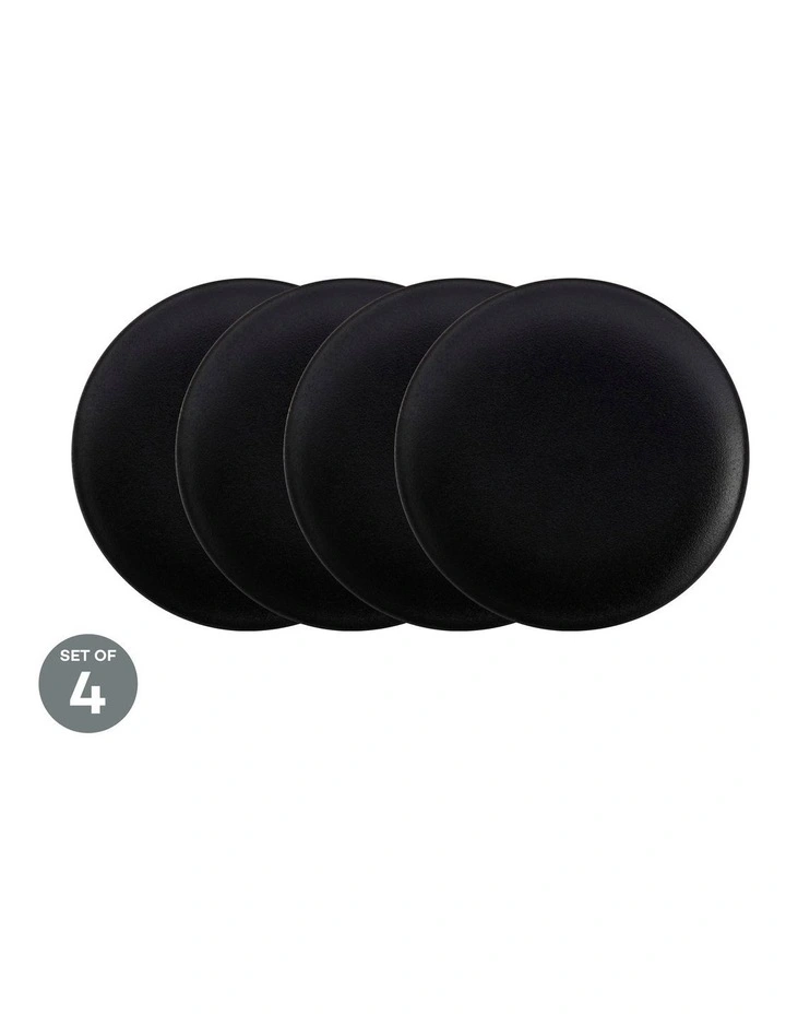 Caviar Coupe Plate 20cm Black Set of 4