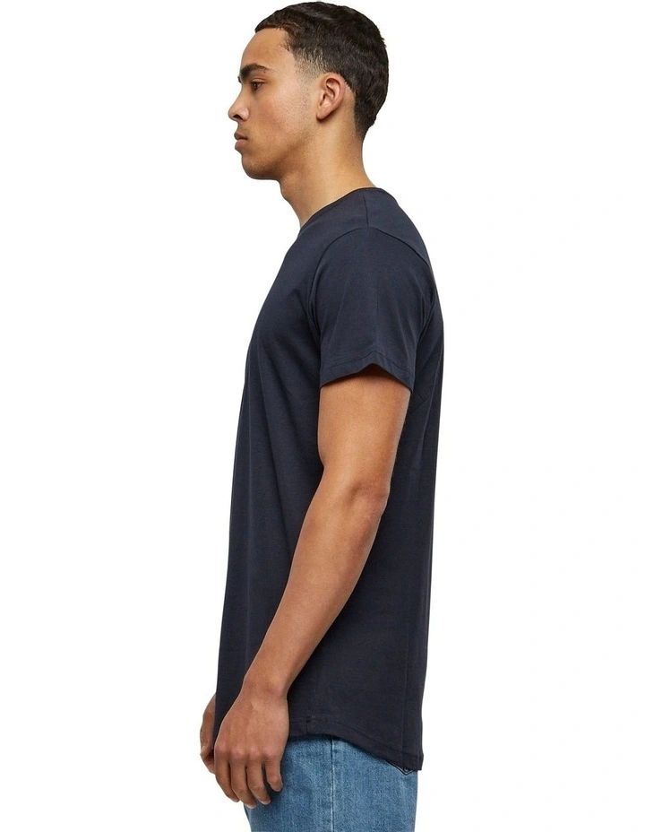 Shaped Long Tee in Navy