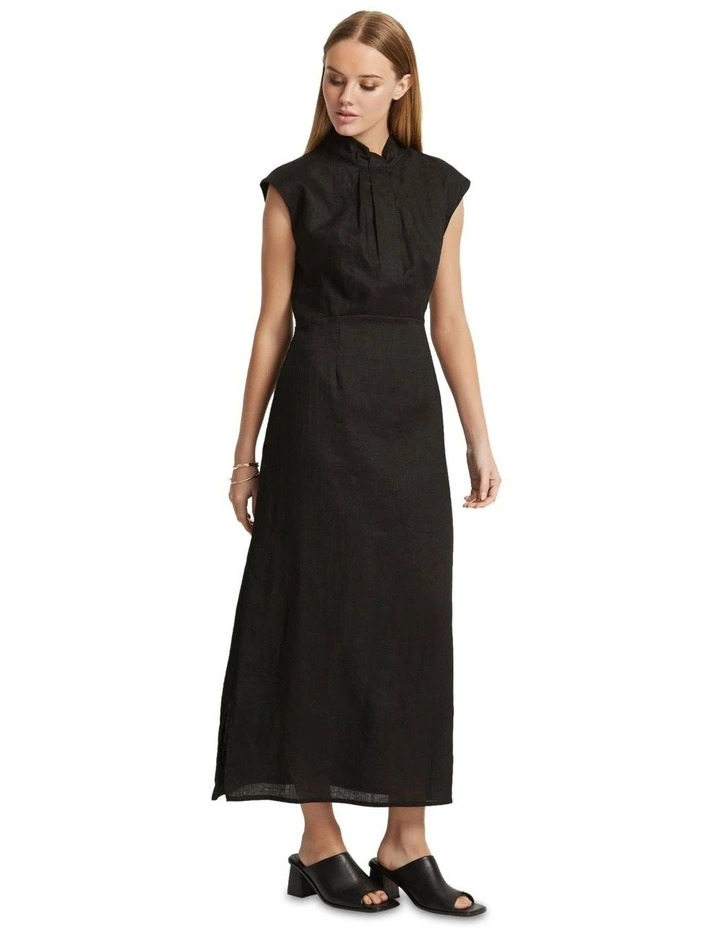 Ingrid Linen Dress in Black