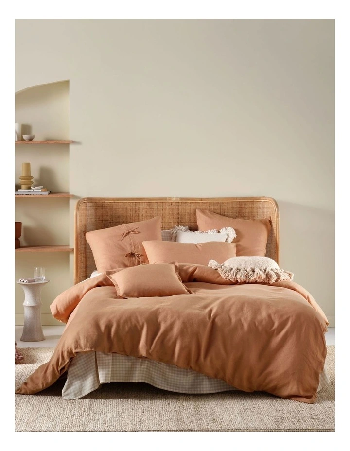 Nimes Quilt Cover Set In Clay