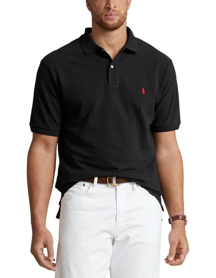 Big & Tall he Iconic Mesh Polo Shirt in Black
