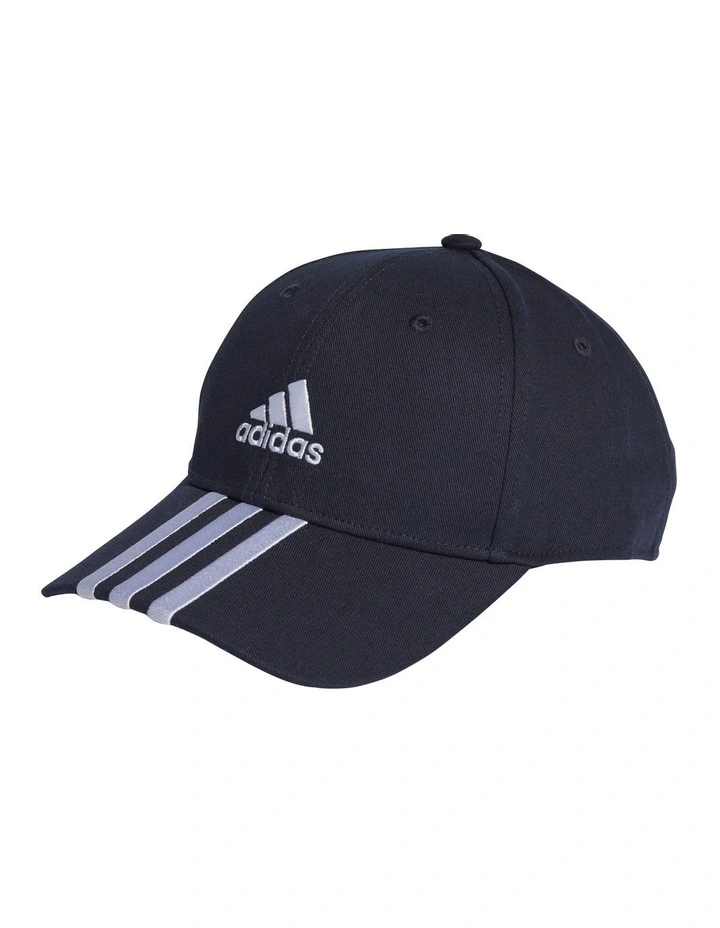 3-Stripes Cotton Twill Baseball Cap in Legend Ink/White
