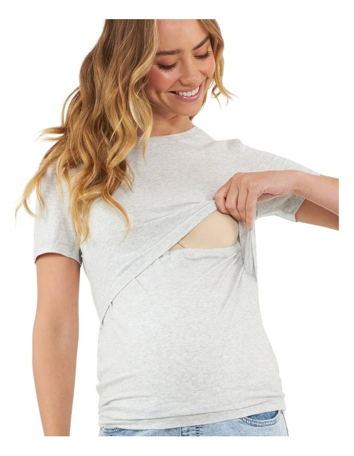 Organic Nursing Tee in Silver