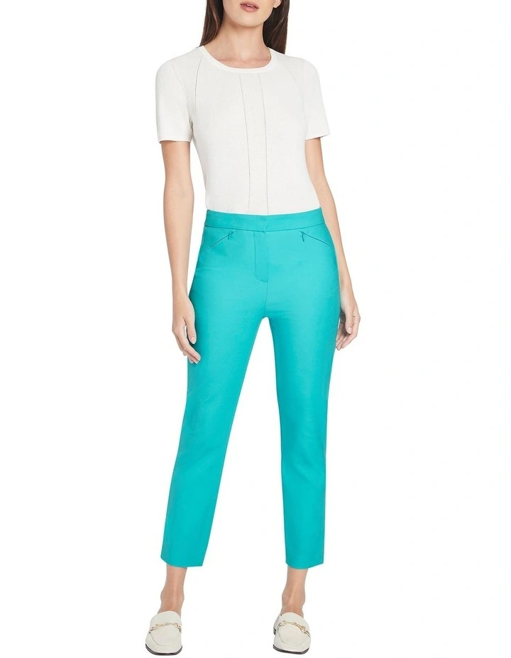 Sarah Compact Cotton Pant in Aquamarine