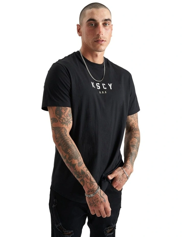 Lambert Dual Curved Tee in Jet Black