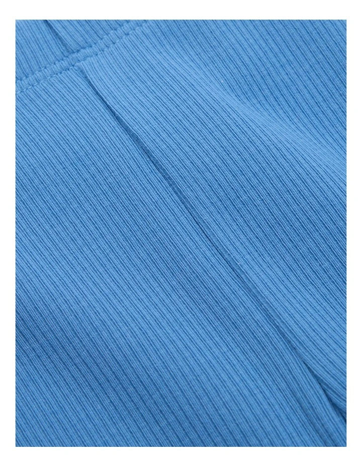Organically Grown Cotton Blend Rib Legging in French Blue