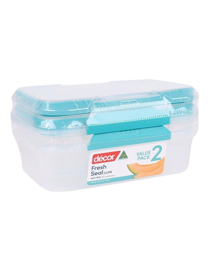 Fresh Seal Clips Oblong 2L 2 Pack in Clear