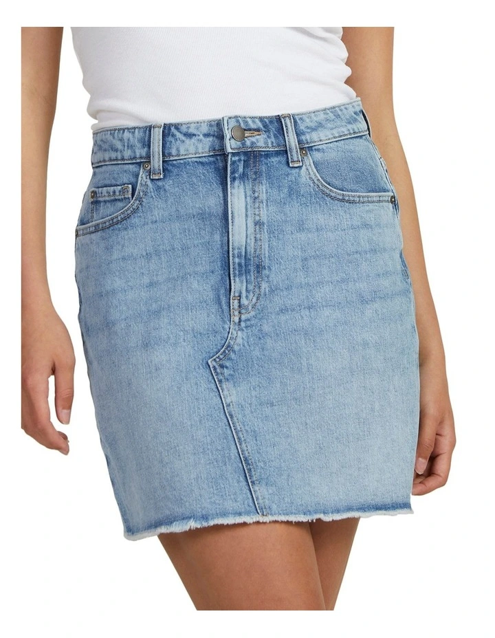 Rain Mini Denim Skirt in Beau Blue