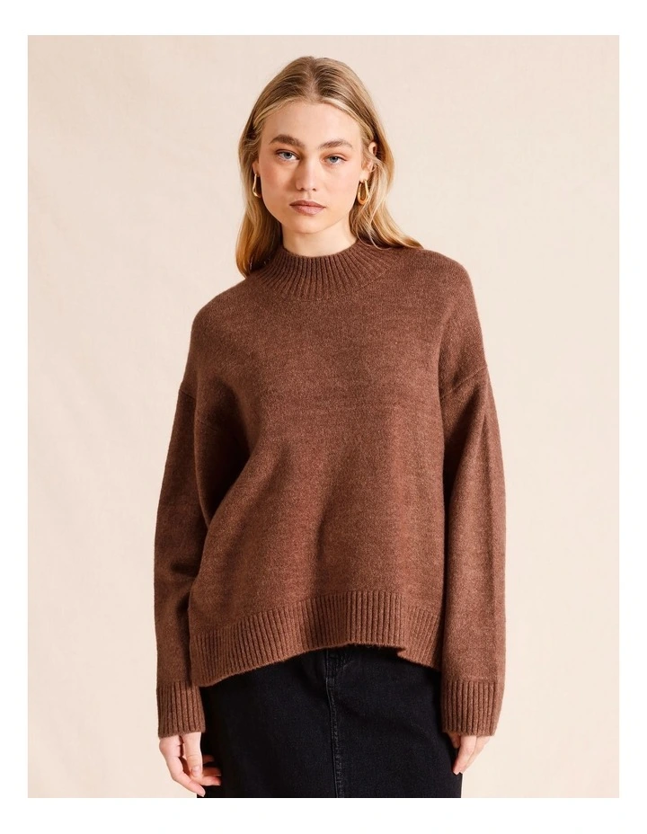 Mock Neck Jumper in Rust
