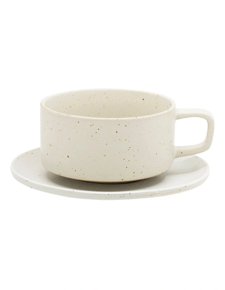 Claro Tea Cup & Saucer 230ml/14cm White