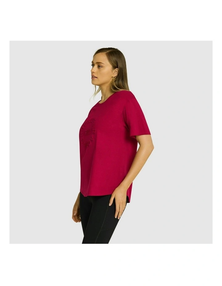 Embossed Boyfriend Tee in Scarlet