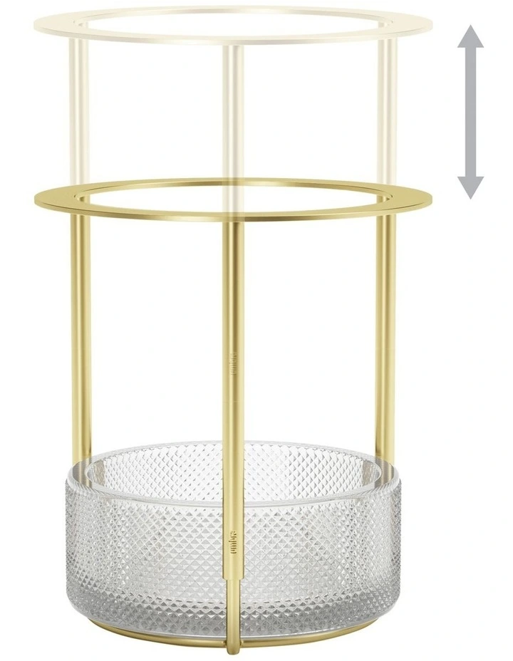 Tesora 15x15x26cm Adjustable Vase in Brass
