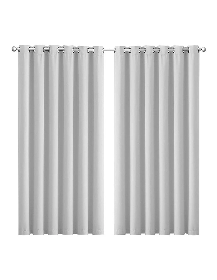 2x Blockout 3 Layers Eyelet Curtains 240x230cm in Grey
