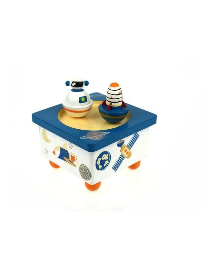 Spinning Rocket Music Box with Spinning Figurines 10cm