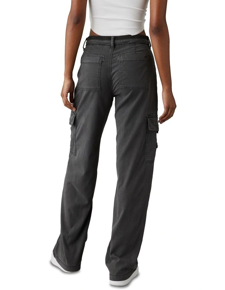 Dreamy Drape High Waisted Cargo Pant in Haze Grey