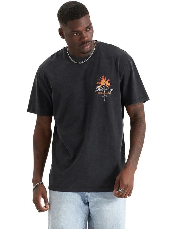Silence Relaxed Tee in Mineral Black