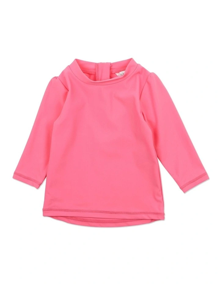Long Sleeve Swim Top in Fuchsia