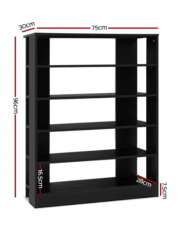 Shoe Cabinet Shoes Organiser Storage Rack 30 Pairs Black Shelf Wooden