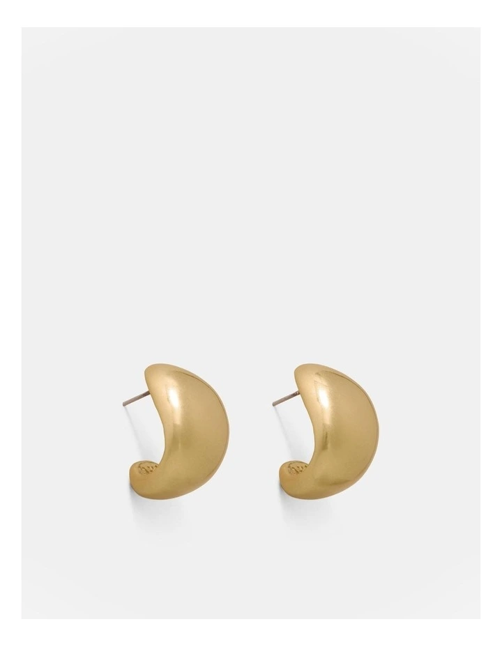 Nova Hoop Stud Earrings in Soft Gold