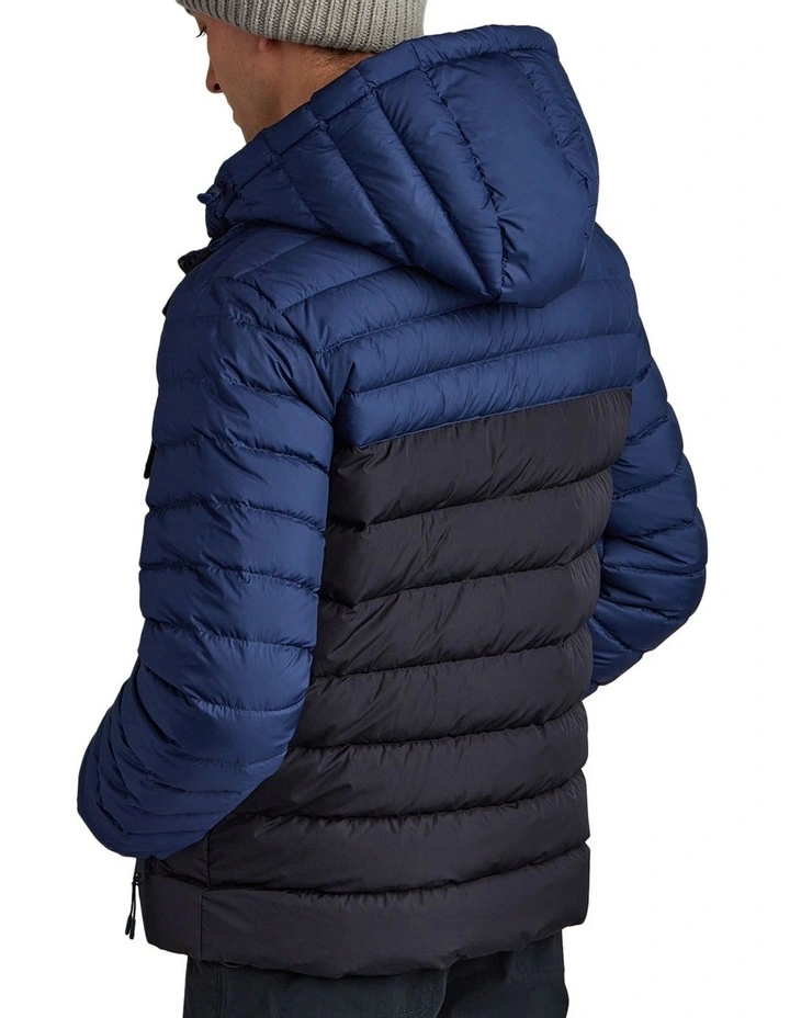 2 Tone Puffer Jacket in Deep Blue