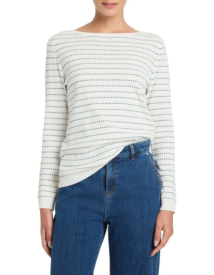 Gris Textured Knit Top in Multi