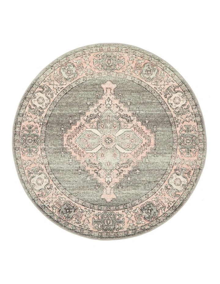 Avenue Round Rug 703 in Grey