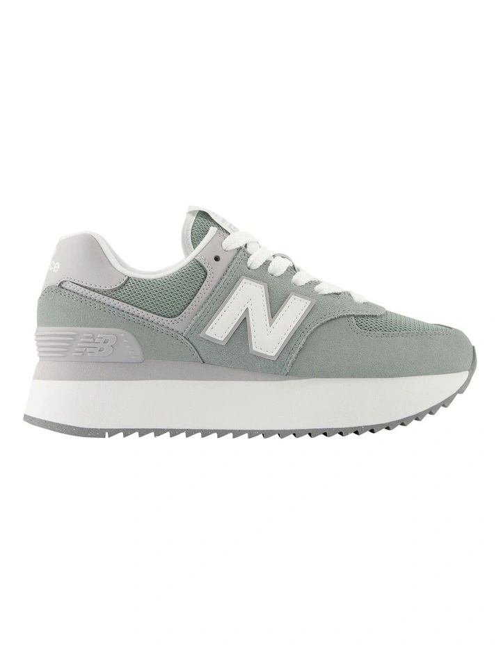 Suede And Mesh Upper Sneaker in Sage Green