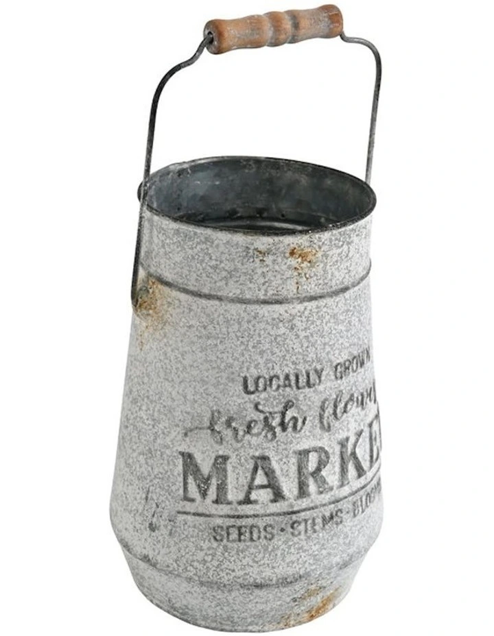Locally Grown Fresh Flower Market Planter in Distressed Taupe