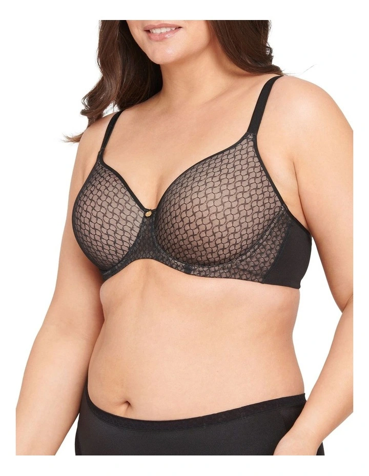 Lift & Shape Mesh T-Shirt Bra in Black