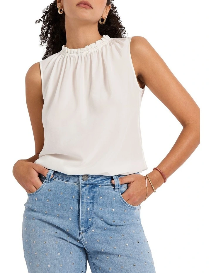Celebration Silk Tank Top in White