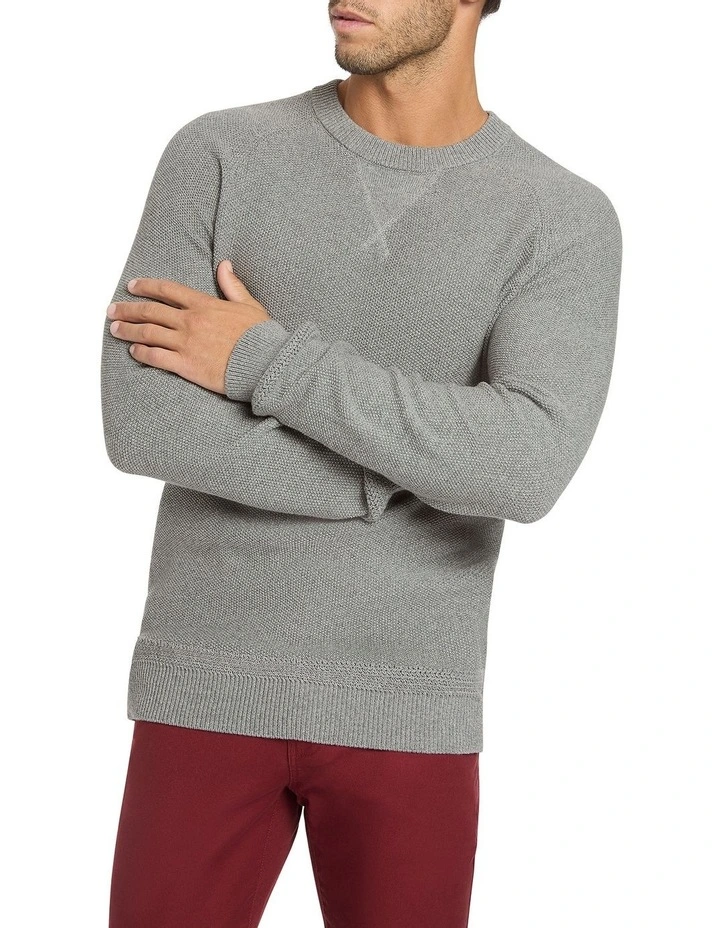 Chris Seed Stitch Knit in Warm Grey