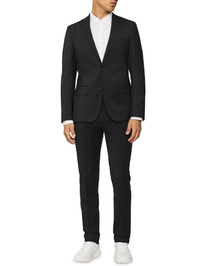 Super Slim Twill Suit Jacket in Charcoal