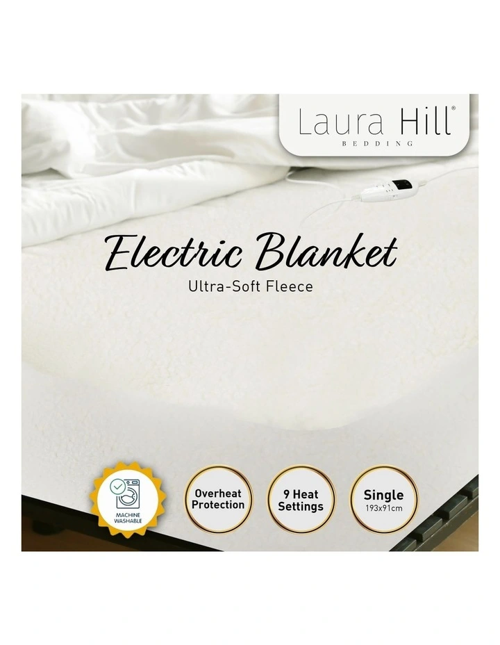Heated Electric Blanket Single In white