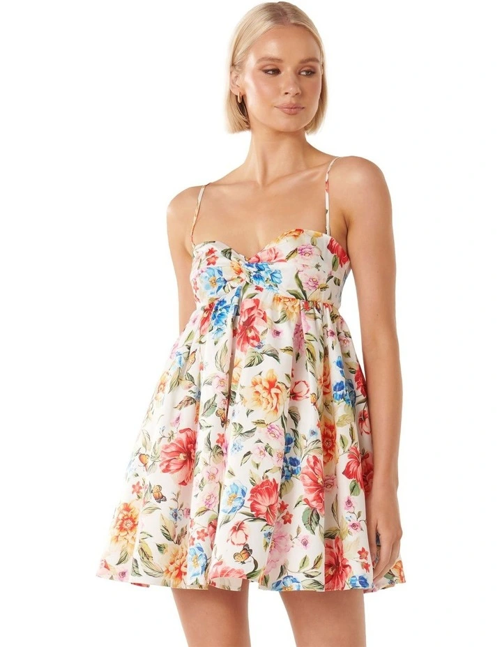 Joni Narrow Strap Baby Doll Dress in Cream