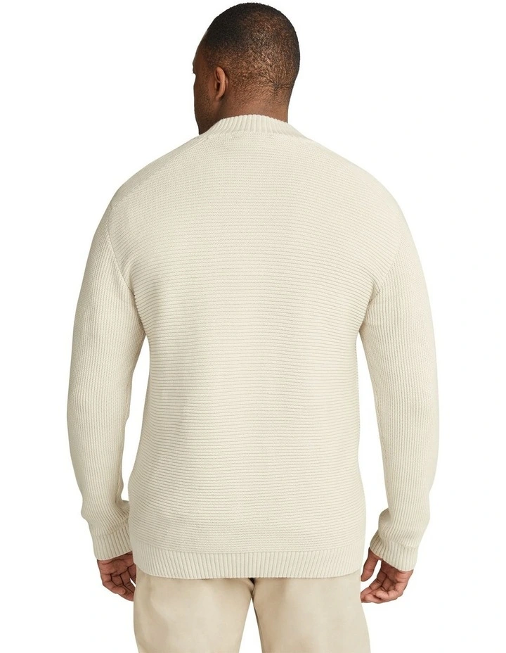 Harold Button Neck Sweater in Ecru
