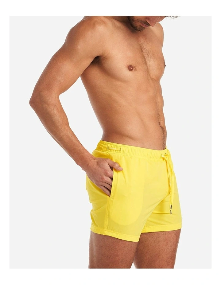 Grid Swim Short in Bondi Yellow